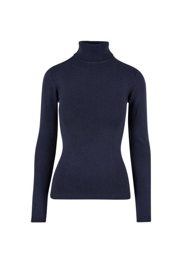 Damski sweter z golfem Urban Classics. Typ kołnierza: golf. Kolor: niebieski. Materiał: polar. Sezon: zima. Sport: golf