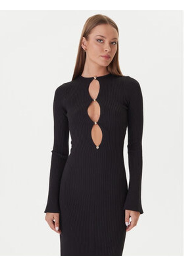 BARDOT - Bardot Sukienka dzianinowa 59801DB Czarny Slim Fit. Kolor: czarny. Materiał: syntetyk