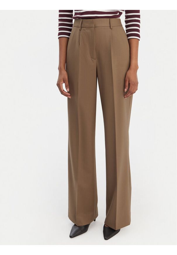 TOMMY HILFIGER - Tommy Hilfiger Spodnie materiałowe Timeless WW0WW48801 Beżowy Wide Leg. Kolor: beżowy. Materiał: syntetyk