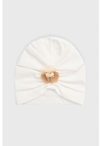 Jamiks czapka dziecięca Tegan kolor beżowy z cienkiej dzianiny. Kolor: biały. Materiał: dzianina