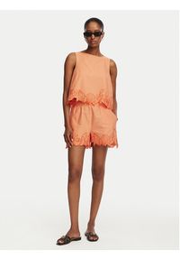 Vero Moda Szorty sportowe Lucia 10350997 Pomarańczowy jasny Regular Fit. Kolor: pomarańczowy. Materiał: bawełna #4