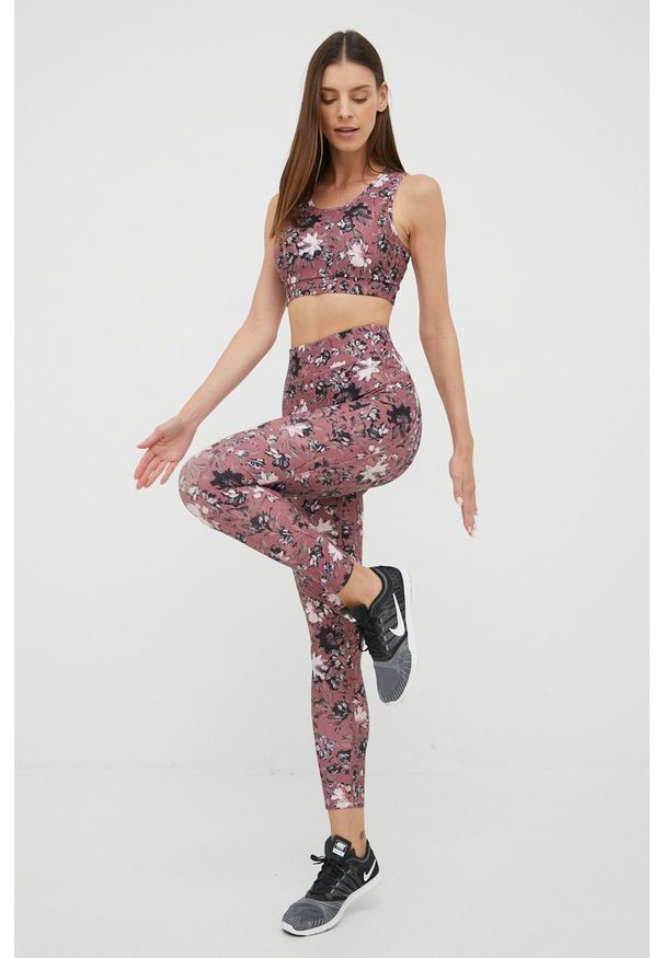 Only Play legginsy treningowe damskie kolor fioletowy wzorzyste. Kolor: fioletowy. Materiał: skóra, dzianina. Sport: fitness