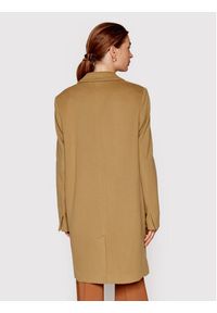 Calvin Klein Płaszcz wełniany Crombie K20K204155 Brązowy Regular Fit. Kolor: brązowy. Materiał: wełna #4