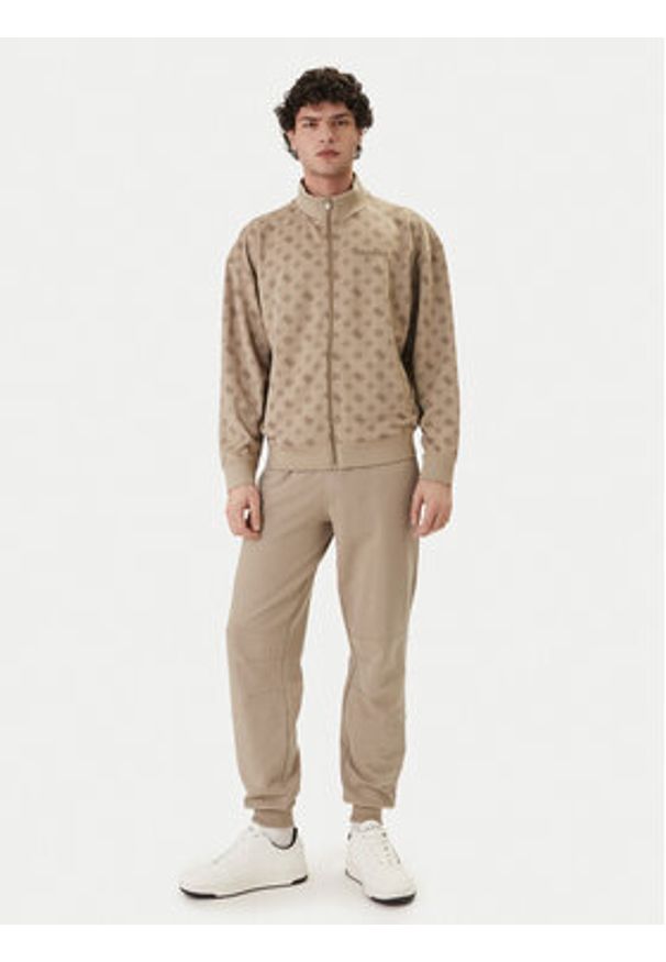 Guess Bluza Z6GQ07 K2849 Beżowy Relaxed Fit. Kolor: beżowy. Materiał: syntetyk