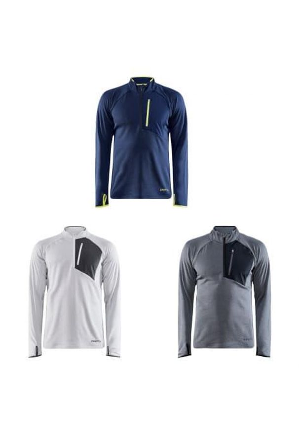 Koszulka Craft core trim thermal midlayer. Kolor: szary. Materiał: materiał. Długość rękawa: długi rękaw