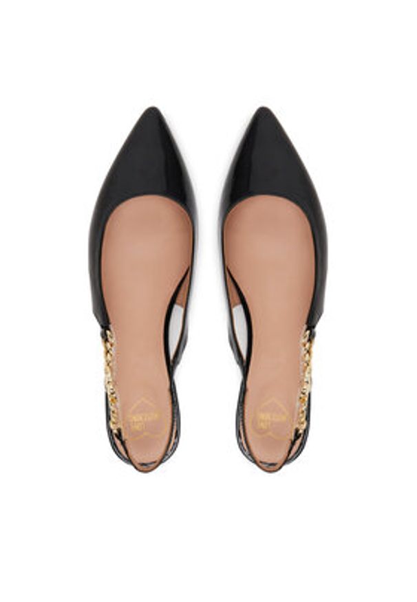 Love Moschino - LOVE MOSCHINO Baleriny JA11041G0MIH0000 Czarny. Kolor: czarny. Materiał: skóra