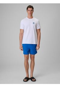 4f - 4F T-shirt regular z nadrukiem męski - biały XXL. Okazja: na co dzień. Kolor: biały. Materiał: bawełna, materiał, dzianina. Wzór: nadruk. Styl: wakacyjny, casual, klasyczny #2