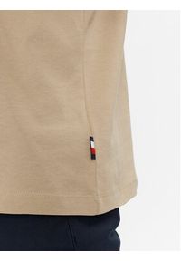 TOMMY HILFIGER - Tommy Hilfiger T-Shirt Flag Cuff Tee MW0MW34430 Beżowy Regular Fit. Kolor: beżowy. Materiał: bawełna #5