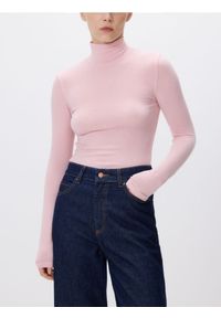 Reserved - Longsleeve z dodatkiem wełny - pastelowy róż. Kolor: różowy. Materiał: wełna. Długość rękawa: długi rękaw #1