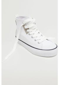 Mango Kids buty dziecięce Waterg kolor biały. Nosek buta: okrągły. Zapięcie: sznurówki. Kolor: biały. Materiał: guma #2