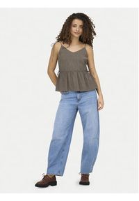 only - ONLY Top Nele 15370325 Beżowy ciemny Regular Fit. Kolor: beżowy. Materiał: wiskoza #7