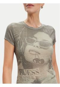 Guess T-Shirt W5YI36 KBYH0 Zielony Regular Fit. Kolor: zielony. Materiał: syntetyk, bawełna #4