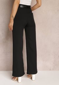 Renee - Czarne Szerokie Spodnie z Wysokim Stanem Lilura. Stan: podwyższony. Kolor: czarny #3