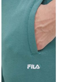 Fila spodnie dresowe kolor zielony gładkie. Kolor: zielony. Materiał: dresówka. Wzór: gładki #4