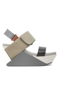 United Nude Sandały Delta Wedge Sandal 1041381616 Beżowy. Kolor: beżowy. Materiał: skóra