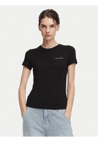 Tommy Jeans T-Shirt Ess Logo DW0DW23479 Czarny Slim Fit. Kolor: czarny. Materiał: bawełna #1
