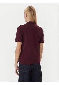 TOMMY HILFIGER - Tommy Hilfiger Polo Gold Crest WW0WW47315 Bordowy Regular Fit. Typ kołnierza: polo. Kolor: czerwony. Materiał: bawełna #3