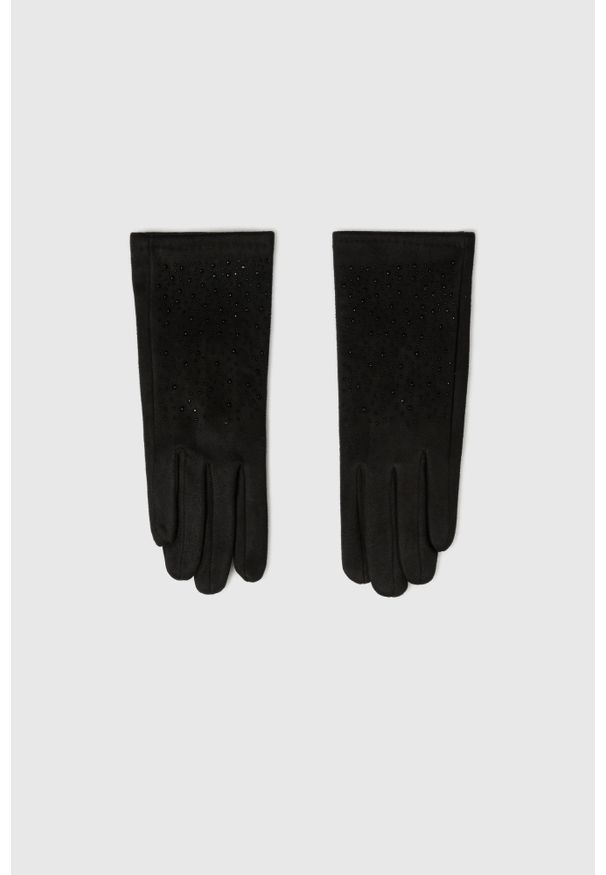 MOODO - Rękawiczki czarne. Kolor: czarny. Materiał: poliester