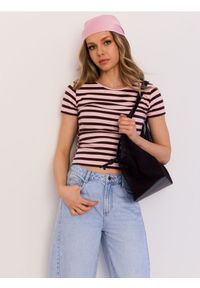 Sinsay - Bawełniana koszulka w paski - wielobarwny. Materiał: bawełna. Wzór: paski #1