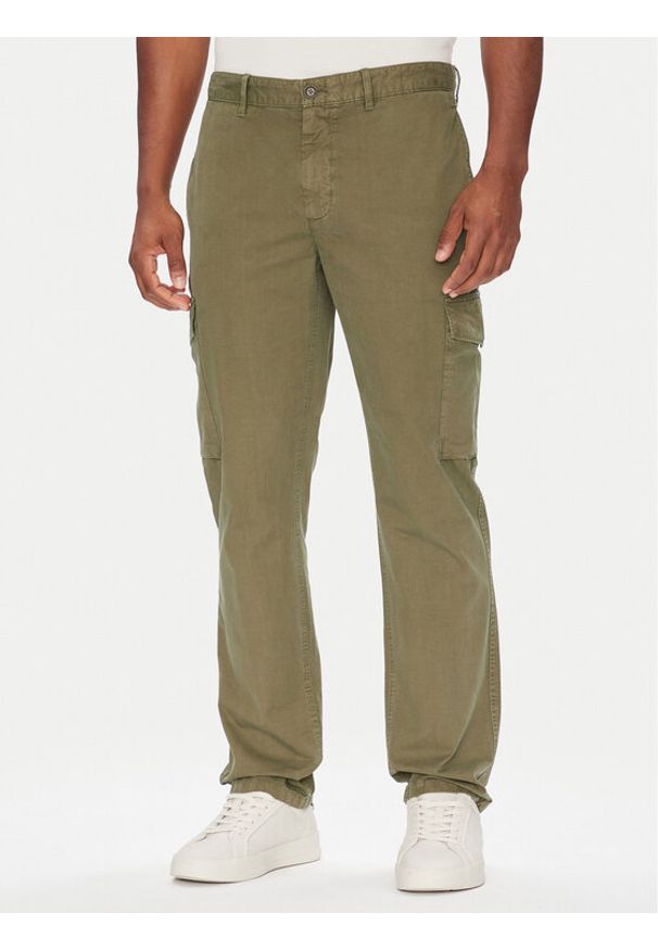 TOMMY HILFIGER - Tommy Hilfiger Spodnie materiałowe Denton MW0MW39695 Zielony Straight Fit. Kolor: zielony. Materiał: bawełna