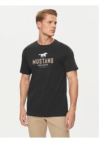 Mustang T-Shirt 1015059 Czarny Regular Fit. Kolor: czarny. Materiał: bawełna