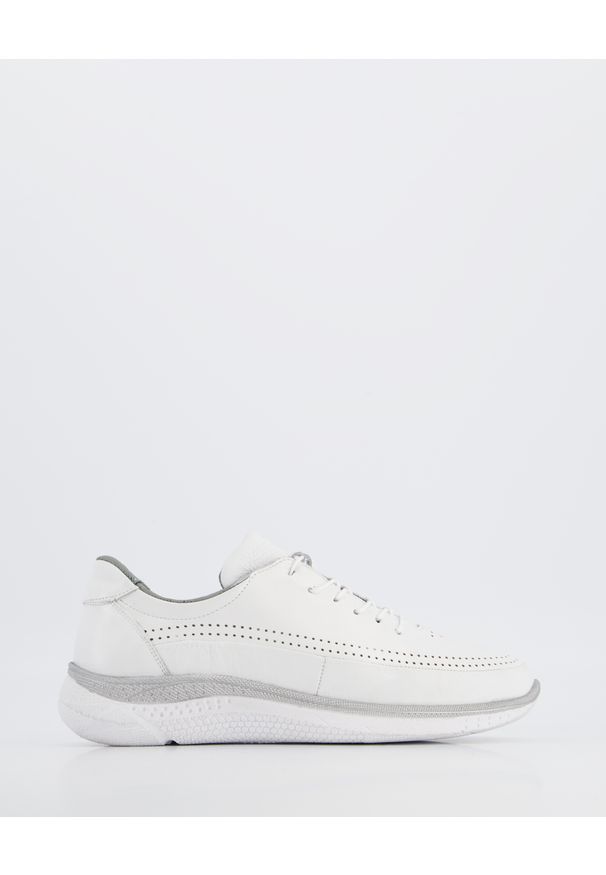 Venezia - SNEAKERSY DAMSKIE 497921 WHITE. Materiał: skóra, syntetyk. Obcas: na obcasie. Wysokość obcasa: średni