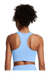 Biustonosz treningowy damski Under Armour Vanish Seamless Mid Bra - niebieski. Kolor: niebieski. Materiał: elastan, dzianina, materiał, nylon. Sport: kolarstwo, fitness