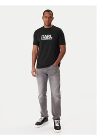 Karl Lagerfeld - KARL LAGERFELD T-Shirt 755780 561235 Czarny Regular Fit. Typ kołnierza: dekolt w karo. Kolor: czarny. Materiał: bawełna #5