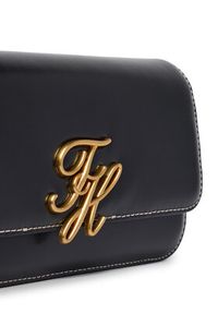 TOMMY HILFIGER - Tommy Hilfiger Torebka Th Script Flap Crossover AW0AW18399 Czarny. Kolor: czarny. Materiał: skórzane #4