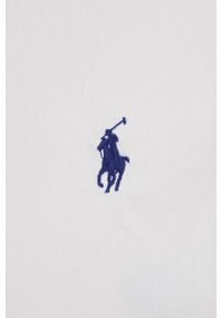 Polo Ralph Lauren koszula bawełniana męska kolor biały regular z kołnierzykiem button-down. Okazja: na co dzień. Typ kołnierza: button down, polo. Kolor: biały. Materiał: bawełna. Długość rękawa: krótki rękaw. Długość: krótkie. Wzór: aplikacja. Styl: casual #2