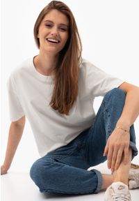 Volcano - Gładki t-shirt, Comfort Fit, T-RODOS. Materiał: skóra, bawełna, materiał. Długość: długie. Wzór: gładki #1