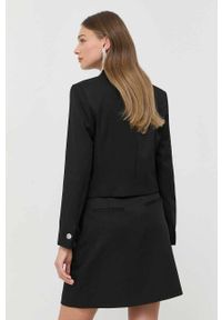 BOSS marynarka wełniana kolor czarny dwurzędowa gładka. Okazja: na co dzień. Kolor: czarny. Materiał: wełna. Wzór: gładki. Styl: casual, klasyczny #3