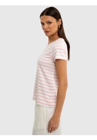 Big-Star - Koszulka damska bawełniana w paski różowa Salinsa 600. Kolor: różowy. Materiał: bawełna. Wzór: paski. Sezon: lato. Styl: klasyczny, elegancki, wakacyjny #6