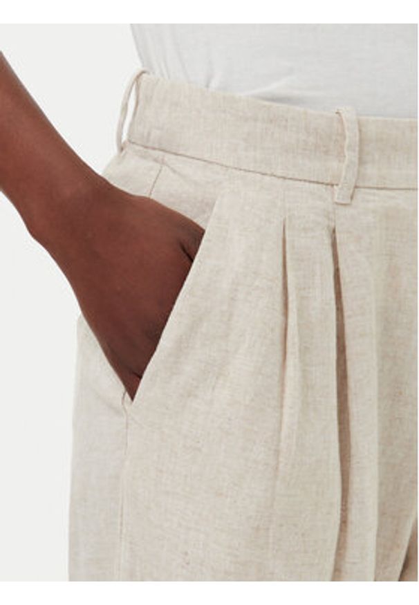 GAP - Gap Spodnie materiałowe 713998-03 Beżowy Wide Leg. Kolor: beżowy. Materiał: wiskoza