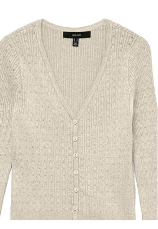 Vero Moda Kardigan Silje 10340553 Beżowy Regular Fit. Kolor: beżowy. Materiał: wiskoza