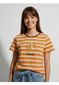Sinsay - Bawełniana koszulka w paski z nadrukiem Winnie The Pooh - wielobarwny. Materiał: bawełna. Wzór: paski, nadruk #1