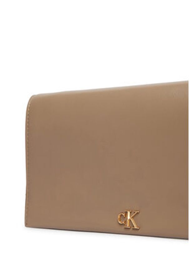 Calvin Klein Torebka Ck Wallet On Chain LV04F3319G Beżowy. Kolor: beżowy. Materiał: skórzane