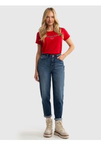 Big-Star - Jeansy damskie mom jeans z kolekcji Authentic granatowe Silla 515. Okazja: na co dzień. Stan: podwyższony. Kolor: niebieski. Styl: casual, retro