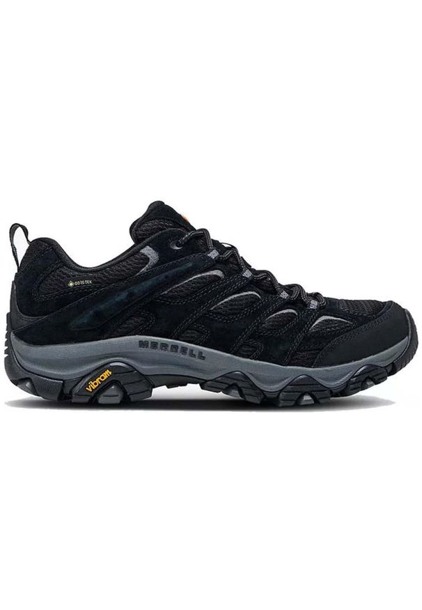 Buty turystyczne męskie Merrell Moab 3 GTX. Kolor: czarny, czerwony, wielokolorowy. Materiał: skóra. Szerokość cholewki: normalna. Technologia: Gore-Tex