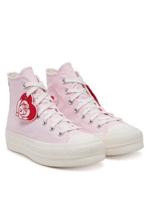 Converse Trampki Chuck Taylor All Star Lift Platform Hearts A13652C Różowy. Kolor: różowy. Materiał: materiał. Obcas: na platformie
