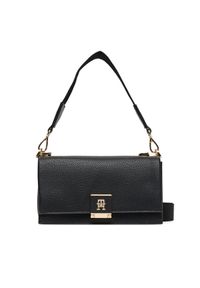TOMMY HILFIGER - Tommy Hilfiger Torebka Her Med Crossover AW0AW17726 Czarny. Kolor: czarny. Materiał: skórzane