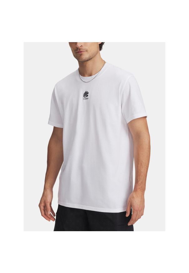 Koszulka męska Under Armour Curry Hvyweight Logo. Kolor: biały. Sport: fitness