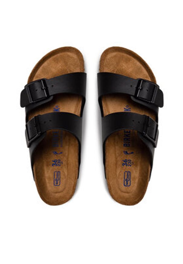 Birkenstock Klapki Arizona 551253 Czarny. Kolor: czarny. Materiał: skóra