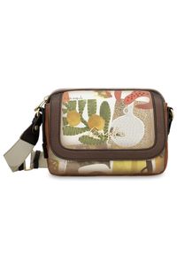 Brązowa Torebka Anekke Stylowa Listonoszka Damska. Kolor: brązowy. Wzór: aplikacja, haft. Dodatki: z haftem. Materiał: zdobione. Styl: elegancki #1