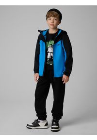 4f - 4F Kurtka softshell wiatroodporna membrana 5000 chłopięca - niebieska 158 (12-13 lat). Okazja: na spacer, na co dzień, na uczelnię. Kolor: niebieski. Materiał: softshell. Sezon: lato. Styl: casual #2