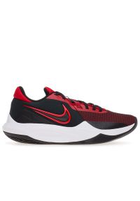 Buty Nike Precision 6 DD9535-002 - czarno-czerwone. Kolor: czerwony, czarny, wielokolorowy. Materiał: guma, materiał. Szerokość cholewki: normalna. Wzór: jodełka. Sport: koszykówka