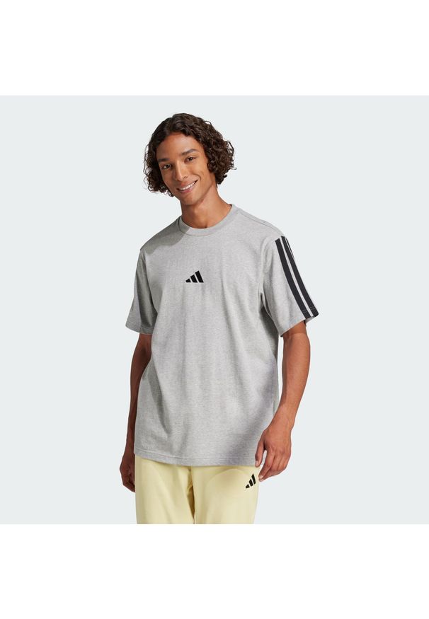 Adidas - Koszulka Essentials 3-Stripes Single. Kolor: wielokolorowy, czarny, szary. Materiał: bawełna