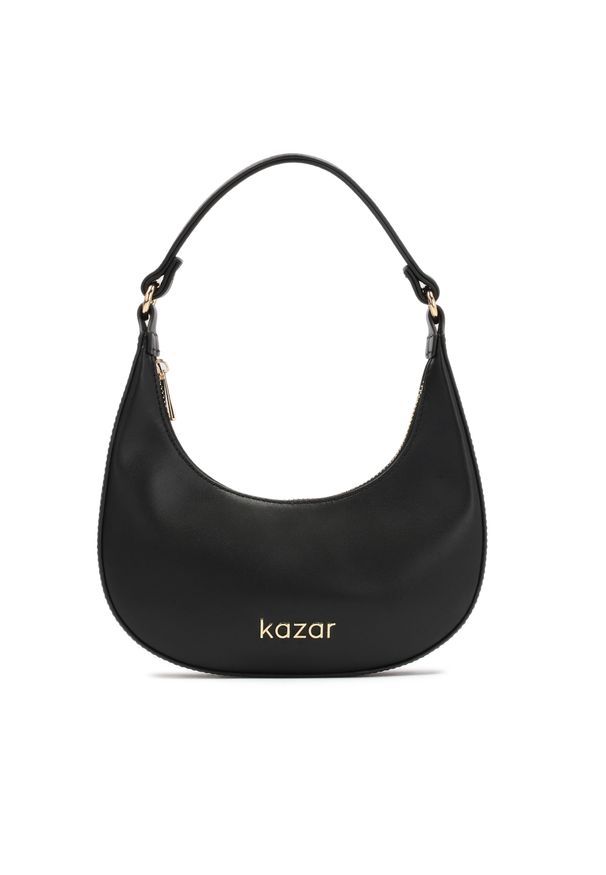 Kazar - Czarna skórzana torebka w kształcie półksiężyca. Kolor: czarny. Materiał: skórzane. Rozmiar: małe. Rodzaj torebki: na ramię