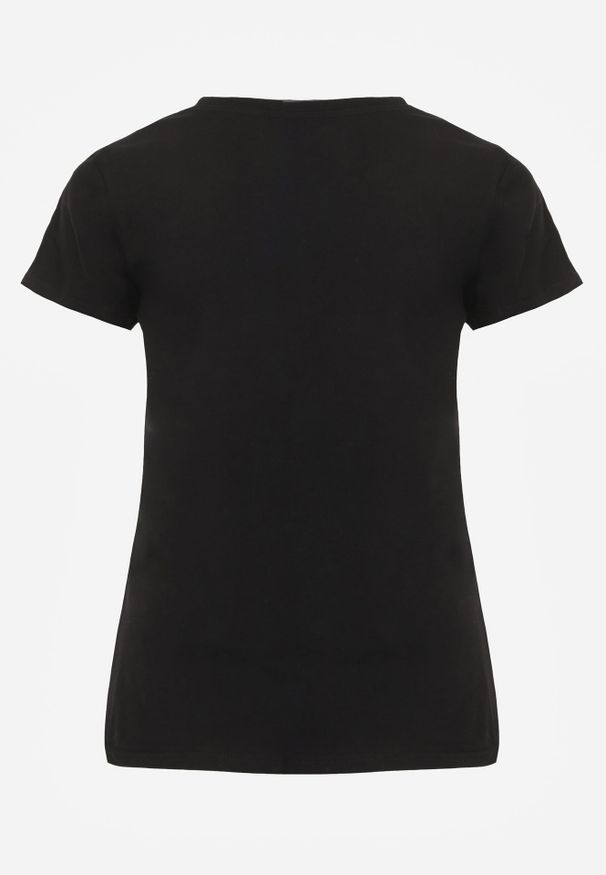 Renee - Czarny T-shirt z Linii Basic Apoxis. Kolor: czarny. Materiał: dzianina. Wzór: jednolity. Styl: elegancki