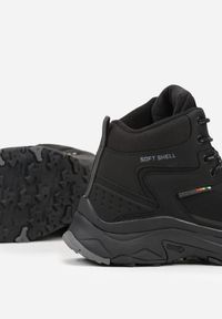 Born2be - Czarne Buty Trekkingowe Trapery z Technologią Soft Shell Atike. Okazja: na co dzień, na spacer. Kolor: czarny. Sport: turystyka piesza, wspinaczka #4